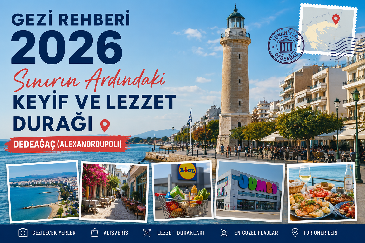 Dedeağaç (Alexandroupoli) Gezi Rehberi 2026: Sınırın Ardındaki Keyif ve Lezzet Durağı