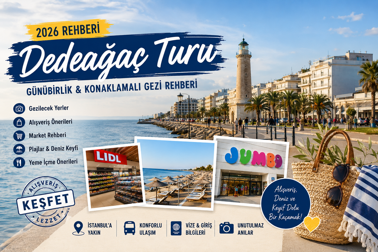 Dedeağaç Turu 2026 Rehberi: Günübirlik mi, Konaklamalı mı? Gezilecek Yerler, Alışveriş ve Plajlar