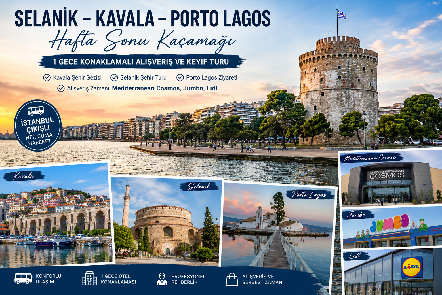 İstanbul’dan Selanik, Kavala ve Porto Lagos Turu: Hafta Sonu Yunanistan Rotası 2026