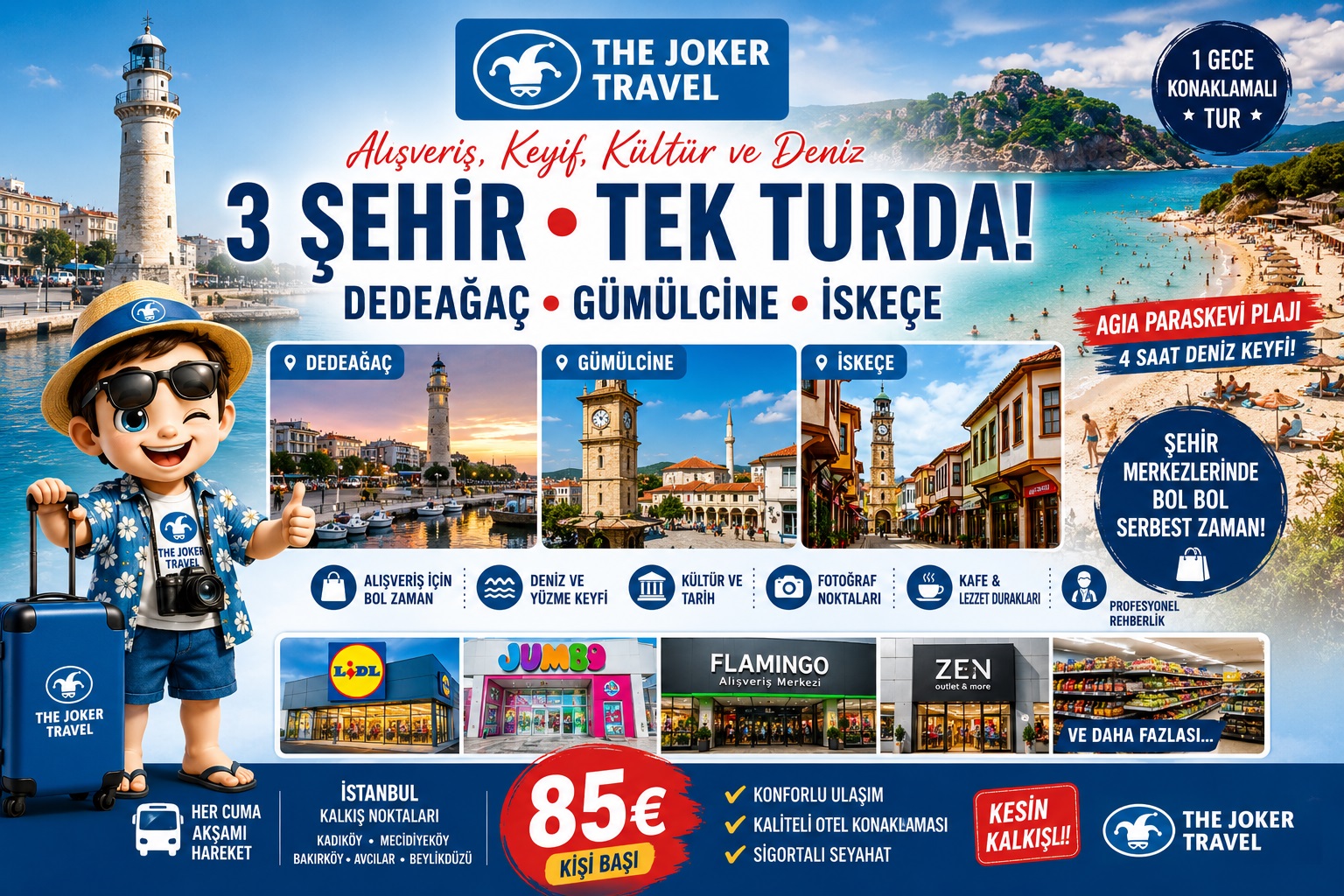 DEDEAĞAÇ & GÜMÜLCİNE & İSKEÇE TURU / 1 GECE KONAKLAMALI (TAVERNALI)